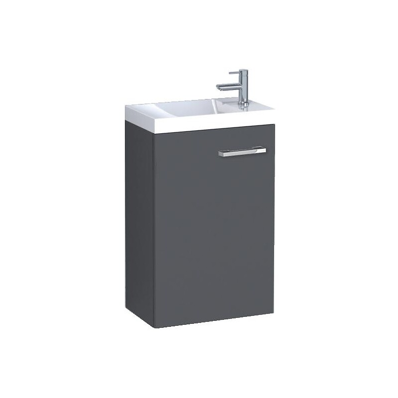Meuble lave-mains 1 porte graphite (larg. 40 cm) + vasque synthèse - NEOVA - 578467