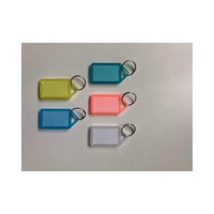 Porte clés à étiquettes large transparent - 56 x 29,5 - sachet de 25 -  - 162682