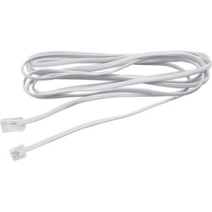 Cordon téléphonique de raccordement 5 mètres RJ11/RJ45 ivoire - LEBENOID - 359577