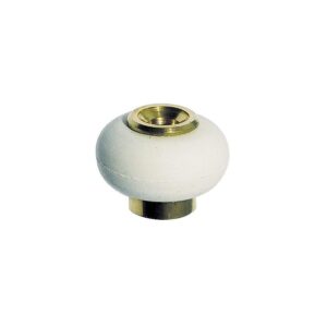 Butoir de sol zamak laitonné Ø 30 mm hauteur 22 mm bourrelet blanc avec vis - CIVIC - 531371