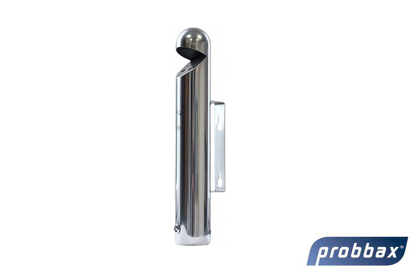 Probbax - Cendrier mural tubulaire avec capot 1.7l - inox brillant - Probbax -