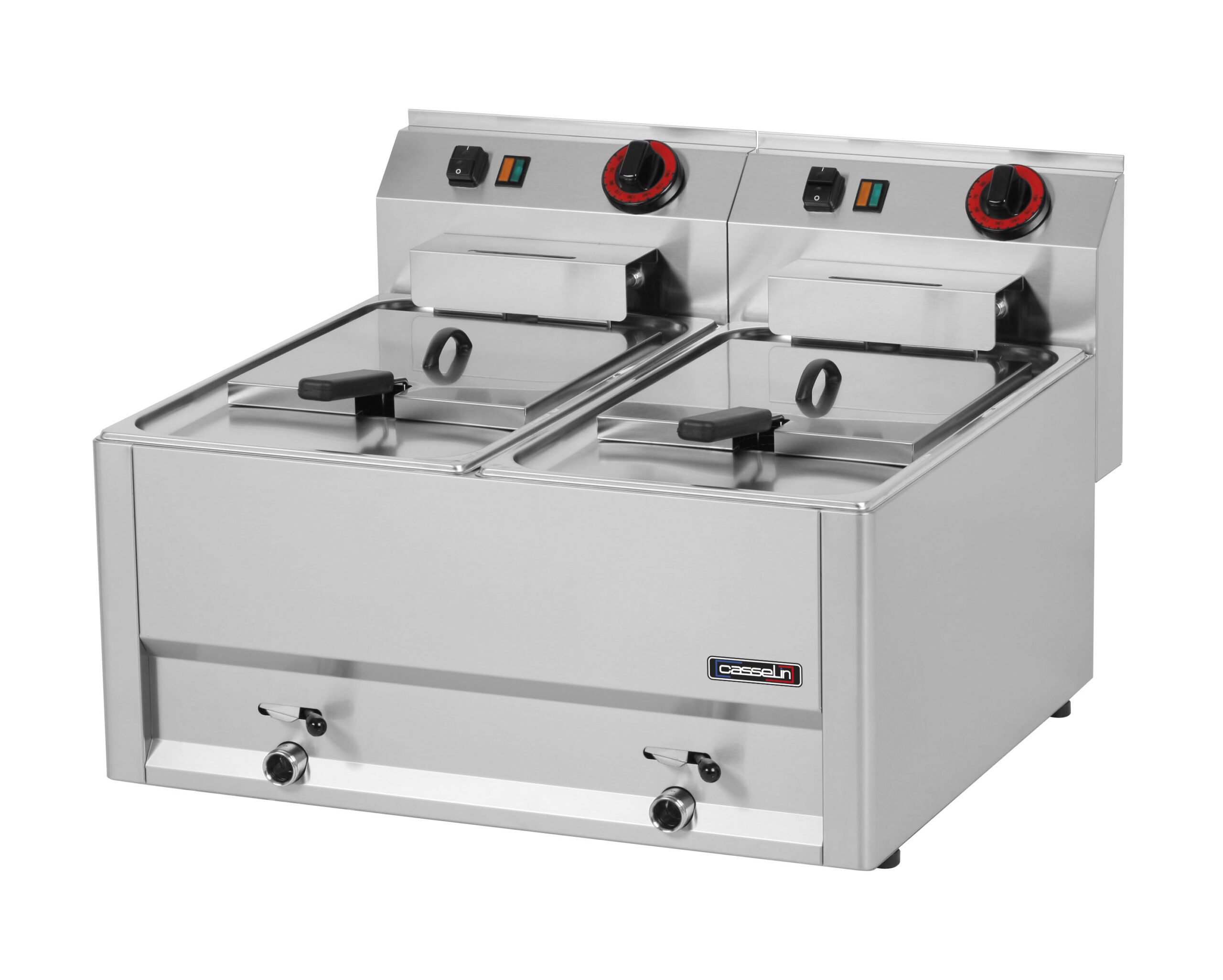 Friteuse électrique avec vanne de vidange 2x8 litres 66 - C6FEV8266 - CASSELIN