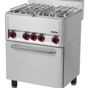 Fourneau gaz 4 feux avec four électrique ventilé GN 1/1 66 - C6FOG4FFEV66 - CASSELIN