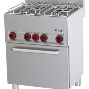 Fourneau gaz 4 feux avec four électrique ventilé GN 1/1 P 66 - C6FOG4FFEVP66 - CASSELIN