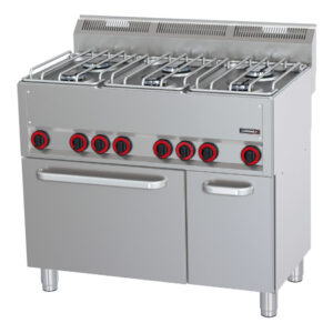 Fourneau gaz 6 feux avec four électrique ventilé GN 1/1 P 99 - C6FOG6FFEVP99 - CASSELIN