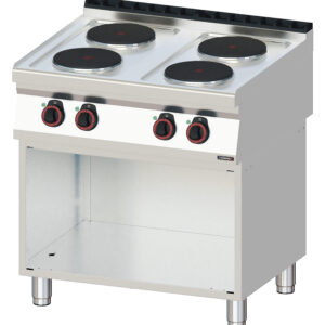 Fourneau électrique 4 feux avec soubassement 80 - C7FOE4F80S - CASSELIN