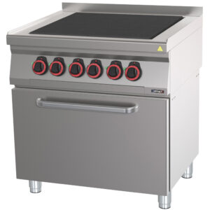Fourneau électrique 4 plaques coup de feu avec four électrique statique GN 2/1 80 - C7FOE4PFS80 - CASSELIN