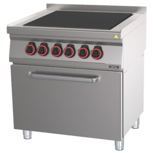 Fourneau électrique 4 plaques coup de feu avec four électrique ventilé GN 1/1 80 - C7FOE4PFV80 - CASSELIN