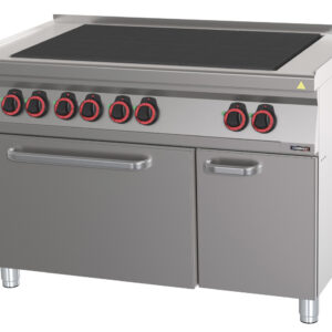 Fourneau électrique 6 plaques coup de feu avec four électrique statique GN 2/1 120 - C7FOE6PFS120 - CASSELIN