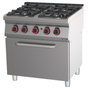 Fourneau gaz 4 feux avec four à gaz GN 2/1 80 - C7FOG4FFG80 - CASSELIN