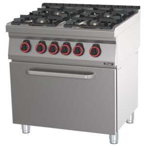 Fourneau gaz 4 feux avec four électrique statique GN 2/1 HP 80 - C7FOG4FFSHP80 - CASSELIN