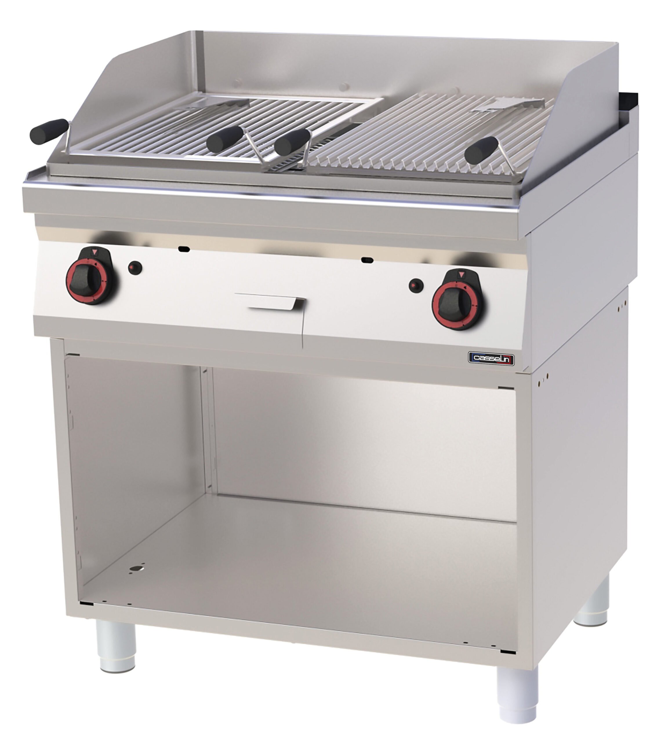 Grill pierre de lave double avec soubassement 80 - C7GPLD80S - CASSELIN