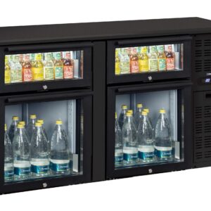 Arrière bar 2 x 2 tiroirs mixtes vitrés - CAB22TMV - CASSELIN