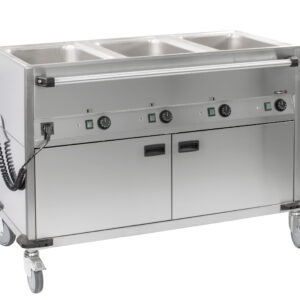 Chariot bain-marie à eau 3xGN 1/1 avec soubassement chauffant horizontal - CCBM3CH - CASSELIN