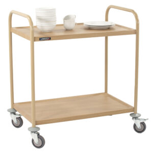 Chariot de service imitation bois 2 plateaux - CCSB2P - CASSELIN