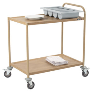 Chariot de service imitation bois 2 plateaux 1 arceau - CCSB2P1 - CASSELIN