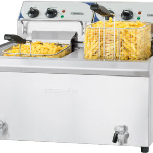 Friteuse électrique avec vanne de vidange 2 x 10 litres haut rendement - CFEV102TC - CASSELIN