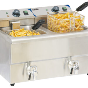 Friteuse électrique avec vanne de vidange 2 x 8 litres - CFEV82 - CASSELIN