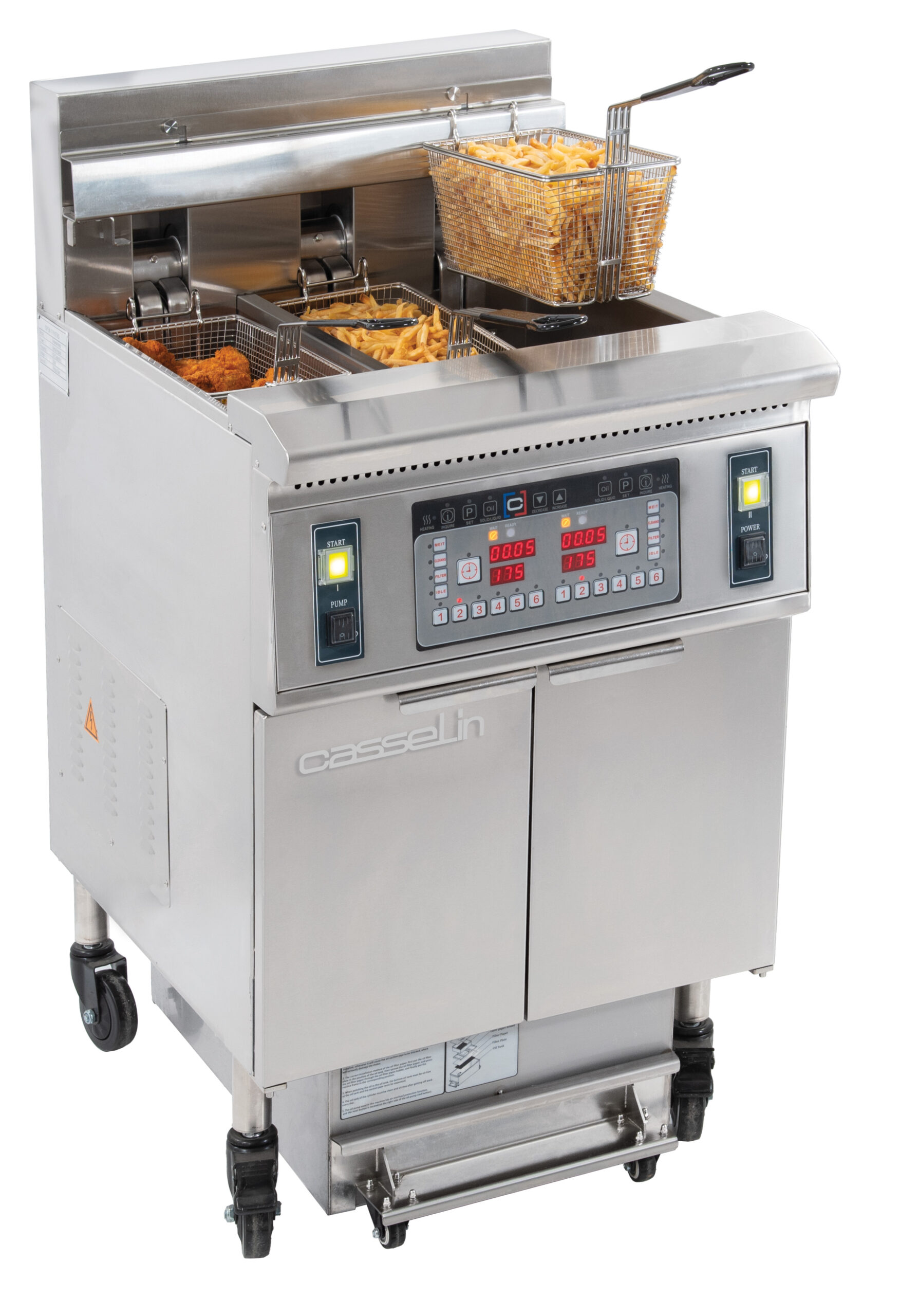 Friteuse électrique avec filtration 12 + 22 litres 8,5+17kW - CFPF1222 - CASSELIN