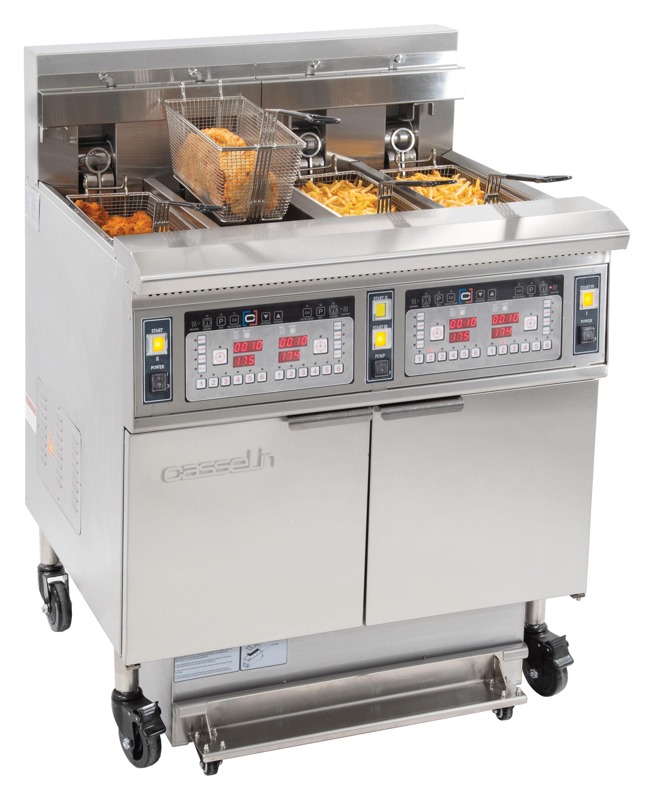 Friteuse électrique avec filtration 4 x 12 litres 17+17kW - CFPF124 - CASSELIN