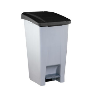 Qubb - Poubelle à pédale 60l - corps gris avec 2 roues - Qubb -