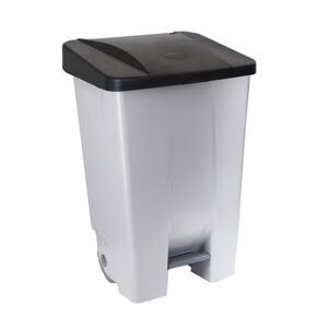 Qubb - Poubelle à pédale 80l - corps gris avec 2 roues - Qubb -
