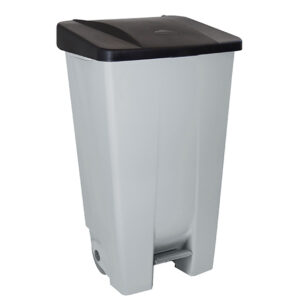 Qubb - Poubelle à pédale 120l - corps gris avec 2 roues - Qubb -