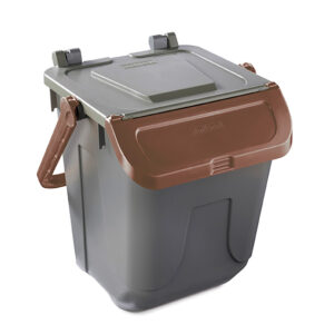 Mobil Plastic - Poubelle avec couvercle basculant - corps gris - Mobil Plastic -