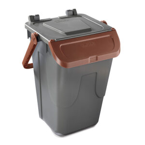 Mobil Plastic - Poubelle avec couvercle basculant - corps gris - Mobil Plastic -