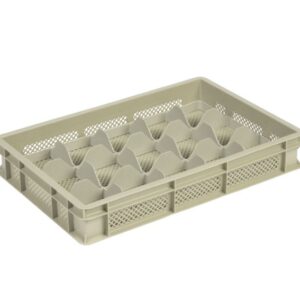 Qubb - Casier à verres 15 comp. 600x400x100 mm - ø106mm - ajouré - Qubb -