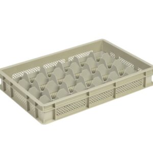 Qubb - Casier à verres 24 comp. 600x400x100mm - ø86mm - ajouré - Qubb -