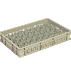 Qubb - Casier à verres 40 comp. 600x400x100mm - ø65mm - ajouré - Qubb -