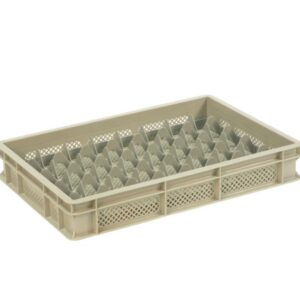 Qubb - Casier à verres 40 comp. 600x400x100mm - ø68mm - ajouré - Qubb -