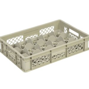 Qubb - Casier à verres 15 comp. 600x400x130mm - ø106mm - ajouré - Qubb -