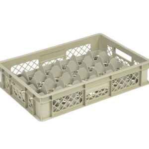 Qubb - Casier à verres 24 comp. 600x400x130mm - ø86mm - ajouré - Qubb -
