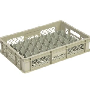 Qubb - Casier à verres 40 comp. 600x400x130mm - ø65mm - ajouré - Qubb -