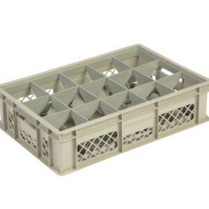 Qubb - Casier à verres 15 comp. 600x400x150mm - ø106mm - ajouré - Qubb -
