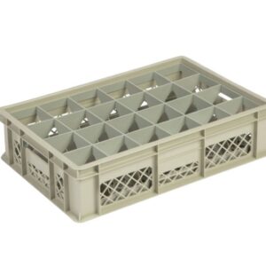Qubb - Casier à verres 24 comp. 600x400x150mm - ø86mm - ajouré - Qubb -