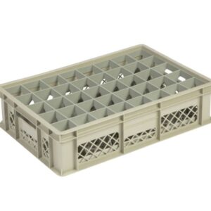 Qubb - Casier à verres 40 comp. 600x400x150mm - ø65mm - ajouré - Qubb -