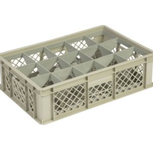 Qubb - Casier à verres 15 comp. 600x400x170mm - ø106mm - ajouré - Qubb -