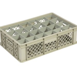 Qubb - Casier à verres 24 comp. 600x400x170mm - ø86mm - ajouré - Qubb -