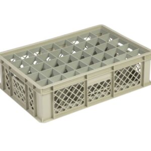 Qubb - Casier à verres 40 comp. 600x400x170mm - ø65mm - ajouré - Qubb -