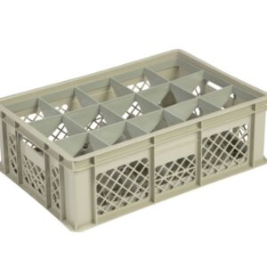 Qubb - Casier à verres 15 comp. 600x400x200mm - ø106mm - ajouré - Qubb -