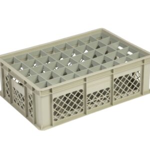 Qubb - Casier à verres 40 comp. 600x400x200mm - ø65mm - ajouré - Qubb -