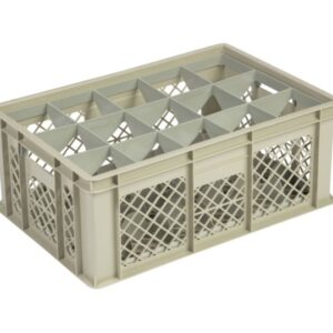 Qubb - Casier à verres 15 comp. 600x400x240mm - ø106mm - ajouré - Qubb -