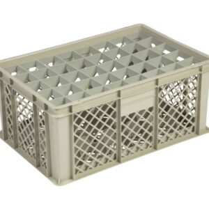 Qubb - Casier à verres 40 comp. 600x400x270mm - ø65mm - ajouré - Qubb -