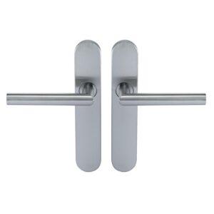Béquille double inox sur plaque Ligne 19 type V bec de cane - NORMBAU - 449331