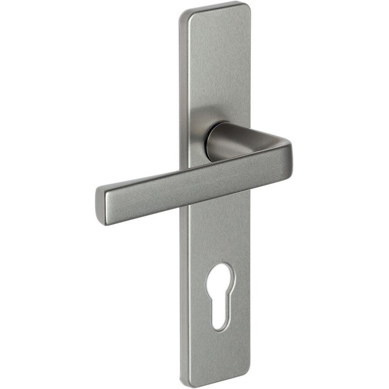 Béquille double sur plaque KAZA entraxe 165 mm BASALT noir mat clé L - VACHETTE ASSA ABLOY - 143369 – Image 3