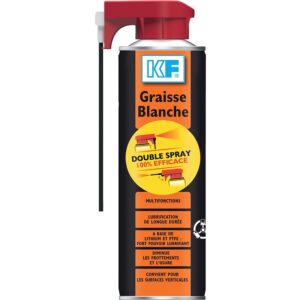 Graisse Blanche à base de lithium + PTFE, aérosol Double Spray 500ml net - KF - 125624