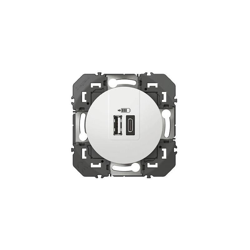 Double chargeur USB Type A + Type C dooxie noir - Legrand - 193428 – Image 2